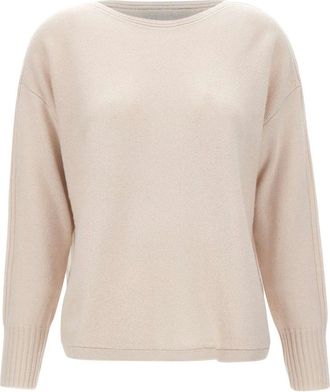Elena Miro Truien & Vesten, Dames, Wit, M, Wol, Ronde hals gebreid