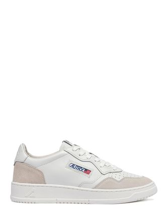 Autry Medalist Low Total White Leather Suede Sneakers