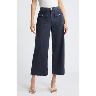 Frame Denim The 70s Patch Pocket Ankle Wide Leg Twill Pants in Washed Navy at Nordstrom Rack, Size 27