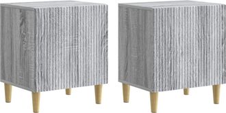 vidaXL Armario De Noche 2 Uds. Gris Sonoma 43 X 34,5 X 50 Cm Vidaxl