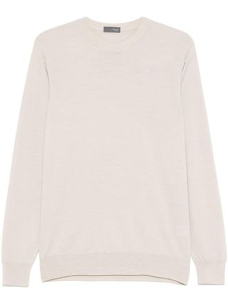 Drumohr Beige Wool sweater with full neck