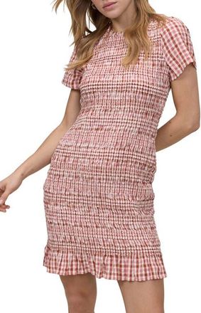 Nobody's Child Martha Gingham Smocked Cotton Minidress in Pink at Nordstrom, Size 14