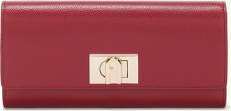 Furla 1927 Continental Wallet Ciliegia D Red Textured Leather Woman