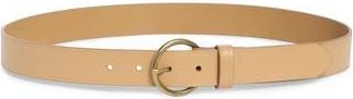 Nordstrom Rack Leather Circular Buckle Belt in Tan at Nordstrom Rack, Size X-Large