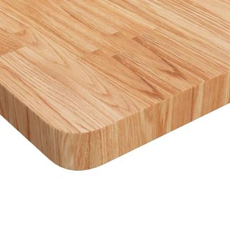 Berkfield Home Square Table Top Light Brown 80x80x4cm Treated Solid Wood Oak | Size: 80 x 80 x 4 cm