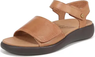 Vionic Awaken Sandals WomensW Brown Leather Round Toe Ankle Strap ZOGG2944