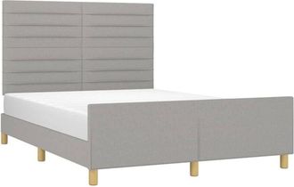 vidaXL Cama Sin Colch&oacute;n Tela Gris Claro 140x200 Cm Vidaxl