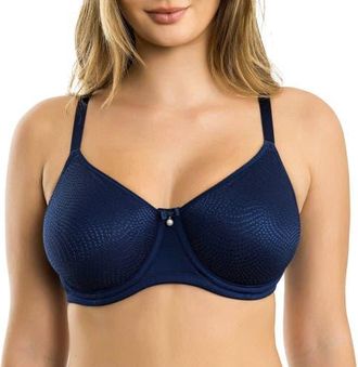 Affinitas Pearl Non-padded Seamless Minimizer Bra in Navy at Nordstrom, Size 42Ddd