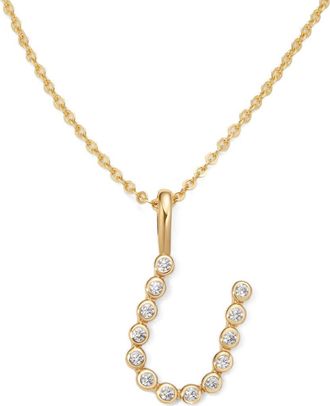 Made by Mary CZ Poppy Initial Necklace in Gold Vermeil Initial U at Nordstrom