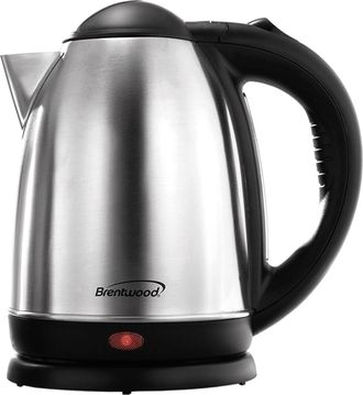 Brentwood 1.7 L Stainless Steel Electric Cordless Tea Kettle 1000W (Brushed)