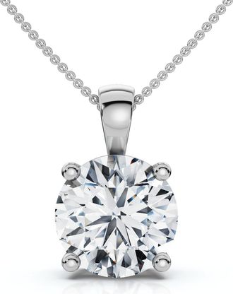 Pompeii3 Certified 2.30Ct Diamond Solitaire Pendant 14k Gold 18 Necklace Lab Grown