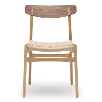 Carl Hansen & S&oslash;n CH23 Chair Stuhl, Eiche ge&ouml;lt / Walnuss ge&ouml;lt / Naturgeflecht (Abdeckkappe Eiche)