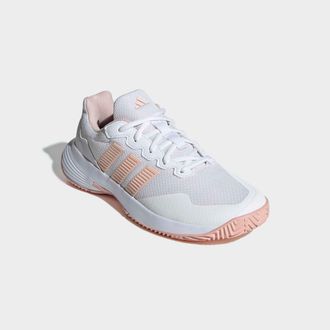 adidas Tennisschuh ADIDAS PERFORMANCE GAMECOURT 2, Damen, Gr. 38,5, cloud wei&szlig;, blush pink, ftwr wei&szlig;, Synthetik, Textil, Schuhe Tennisschuh