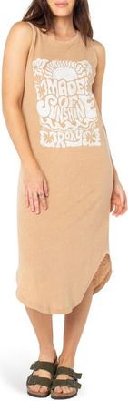 Roxy Made of Sunshine Tank Midi Dress in Praline Made Of Sunshine at Nordstrom, Size Xx-Large