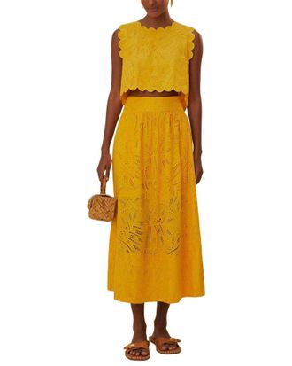 Farm Rio Monstera Eyelet Maxi Skirt