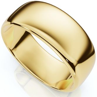 Pompeii3 8mm Dome High Polished Wedding Band 14K Yellow Gold Size Selectable