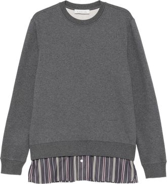 Lanvin Layered Hem Striped Silk-Nylon Sweater