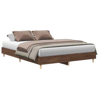 Berkfield Home Bed Frame No Mattress Brown Oak 140x200 cm Engineered Wood