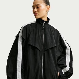 Nike Womens Nike Sportswear Oversized Balloon Track Jacket in Black | IM8165-010