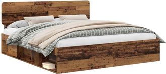 vidaXL Estructura De Cama Con Cabecera Madera Vieja 200 X 200 Cm Vidaxl