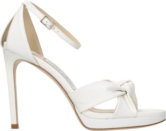 Jimmy Choo London White Leather Platform Womens Sandals