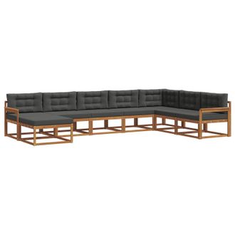 vidaXL Conjunto De Sof&aacute;s De Exterior 8 Pcs Natural Y Antracita Vidaxl