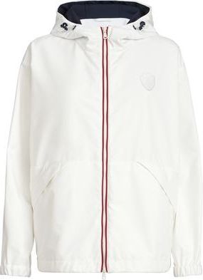 Brunello Cucinelli Hooded outerwear jacket with logo in White at Nordstrom, Size 38 It