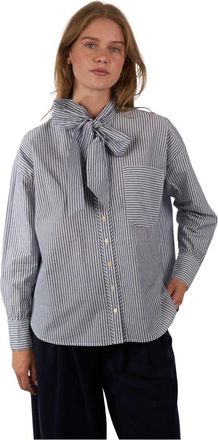 Jcsophie Gestreept blouse met strikdetail - Dames - Overhemden - Veelkleurig - S - Katoen - Overhemden