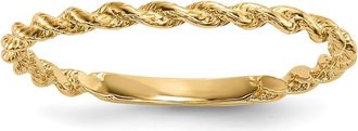 Diamond2Deal 14k Yellow Gold Polished Twisted Rope Ring
