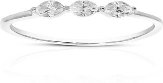 Vir Jewels 1/4 cttw Lab Grown Diamond 3 Stone Engagement Ring in Sterling Silver For Women