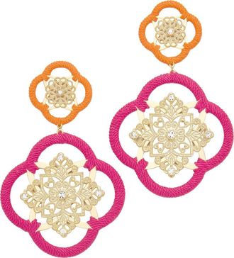 Ramy Brook Anya Medallion Drop Earrings in Fiesta Pink at Nordstrom, Size No Size
