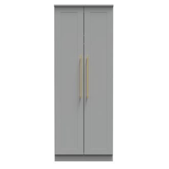 Welcome Furniture Ealing Ready Assembled 2 Door Wardrobe in Dusk Grey - Welcome Furniture | TJ Hughes