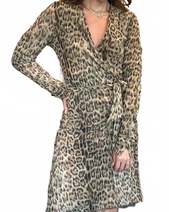 Petit Pois by Viviana G Reversible Wrap Dress In Leopard
