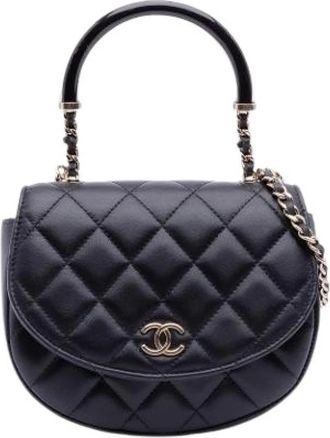 Chanel Pre-owned Vintage Handtas - Dames - Vintage Handtas - Zwart - ONE Size - Leer - Vintage