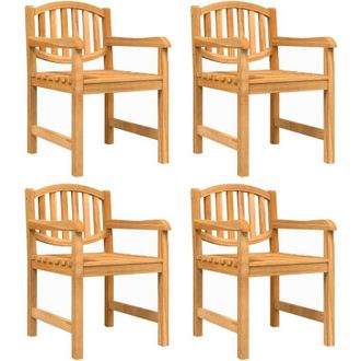 vidaXL Sillas De Jard&iacute;n 4 Uds Madera Maciza De Teca 58x59x88 Cm Vidaxl