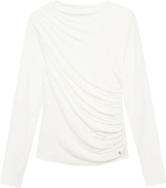 Anine Bing Tops, Dames, Wit, M, Ivoorwitte trui met gedrapeerde details