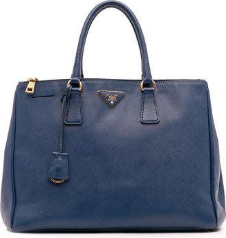 Prada Pre-owned Womens Galleria Top Handle Satchel - Dark Blue Leather - One Size