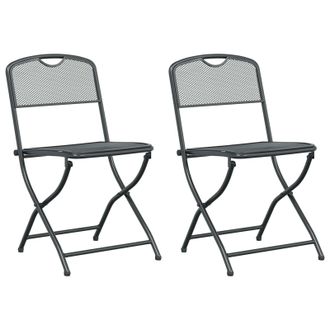 vidaXL Sillas De Jard&iacute;n 2 Pcs Antracita 52,5 X 46 X 82 Cm Hierro Vidaxl