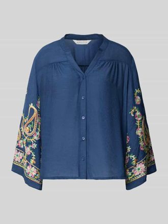 Apricot Regular Fit Bluse aus Viskose-Mix mit Stitchings in Marine, Gr&ouml;&szlig;e XXL