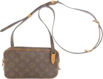 Louis Vuitton Pre-owned Cross Body Bags, female, Brown, Size: ONE SIZE Pre-owned Pochette Marly Bandouliere