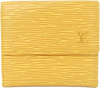Louis Vuitton Yellow Leather Wallet (Tri-Fold) (Pre-Owned)