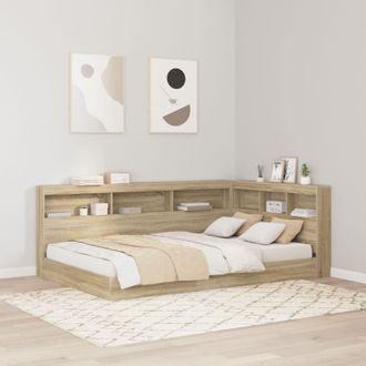Berkfield Home Storage Headboard with Shelf Sonoma oak 120 cm Engineered wood in Brown