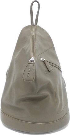 Loewe Khaki Leather Backpack (Pre-Owned)