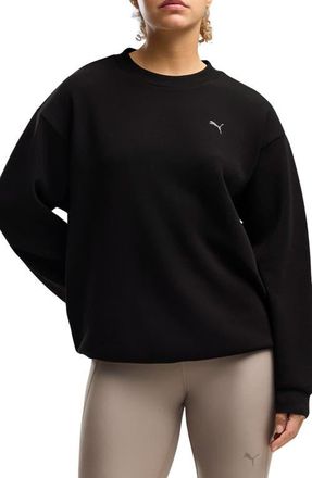 Puma Cloudspun Crewneck Sweatshirt in Puma Black at Nordstrom, Size X-Small