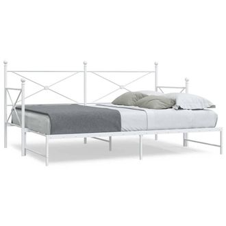 Berkfield Home Daybed with Trundle without Mattress White 80x200 cm Steel