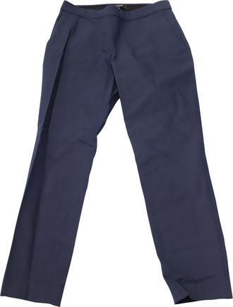 Theory Tailored Cropped Pants in Navy Blue Cotton
