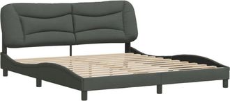 vidaXL Cama Sin Colch&oacute;n De Tela Gris Oscuro 180x200 Cm Vidaxl