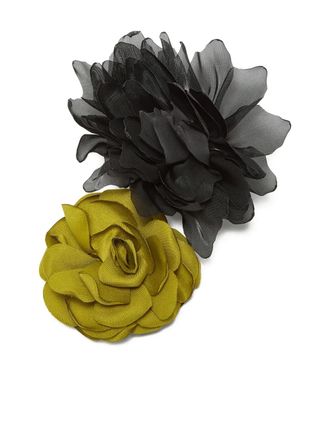 Maliparmi Broche met bloemenprint - Groen