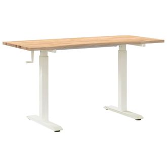 vidaXL Escritorio Y Natural 140 X 60 Cm Madera De Roble S&oacute;lido Vidaxl