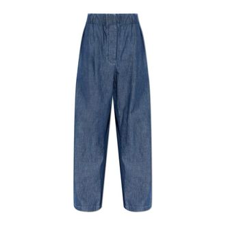 Jil Sander Wide Trousers, female, Blue, Size: 2XS Loose-fit Trousers